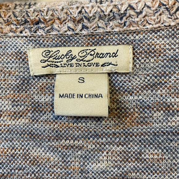 Lucky Brand Aztec Boho Open Front Wrap Cardigan Sweater Women's Size Small - Picture 3 of 8